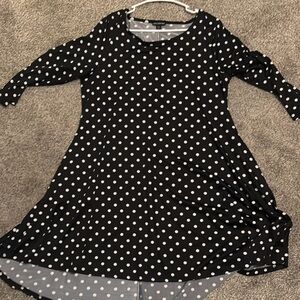 Nina Leonard Black and White Ruffled Tiered Dress